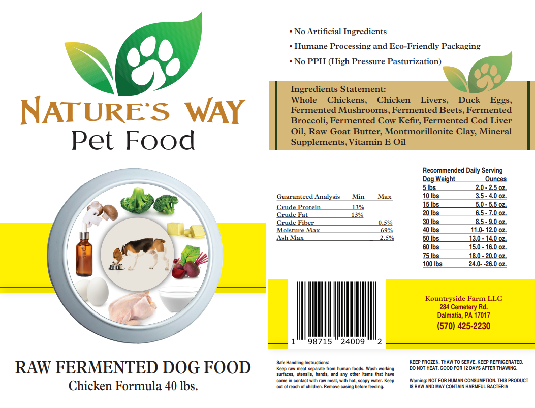 Natures Way Raw Fermented Dog Food Chicken Gordonville PA King s Pet