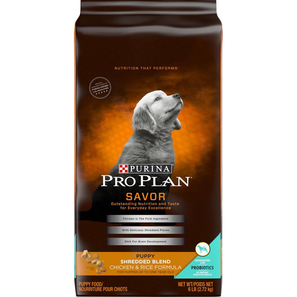 Purina pro plan puppy store shredded chicken and rice