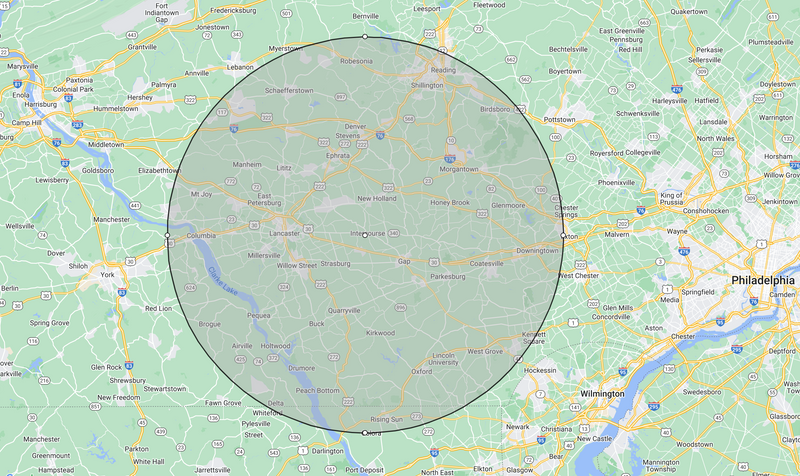 Delivery radius map