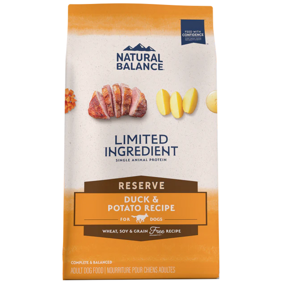 Natural Balance Limited Ingredient Reserve Grain Free Duck & Potato Recipe Dry Dog Formula (24 Lb)