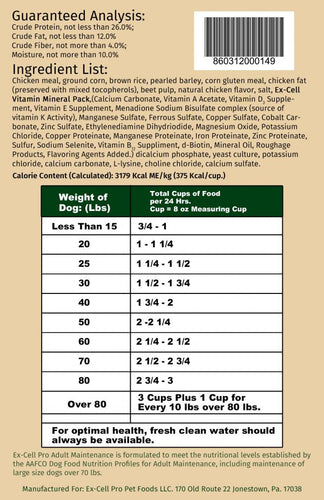 Excell Pro Pet Food 26/12 Adult Maintenance Dog Food