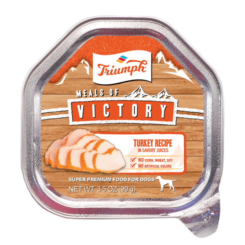 Triumph Meals of Victory Turkey Recipe Wet Dog Food Cups