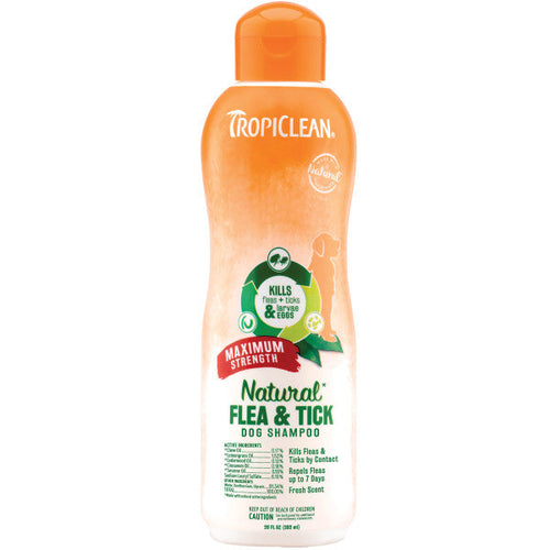 TropiClean Natural Flea Tick Maximum Strength Shampoo for Dogs Gordonville PA King s Pet