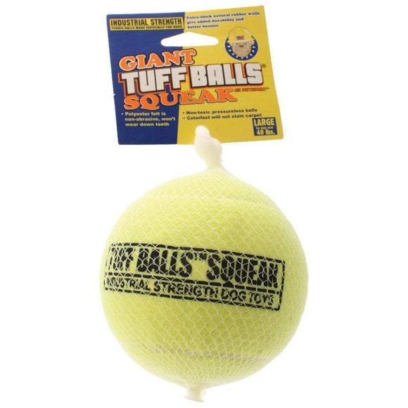 PETSPORT TUFF BALLS SQUEAK (4 IN, YELLOW)